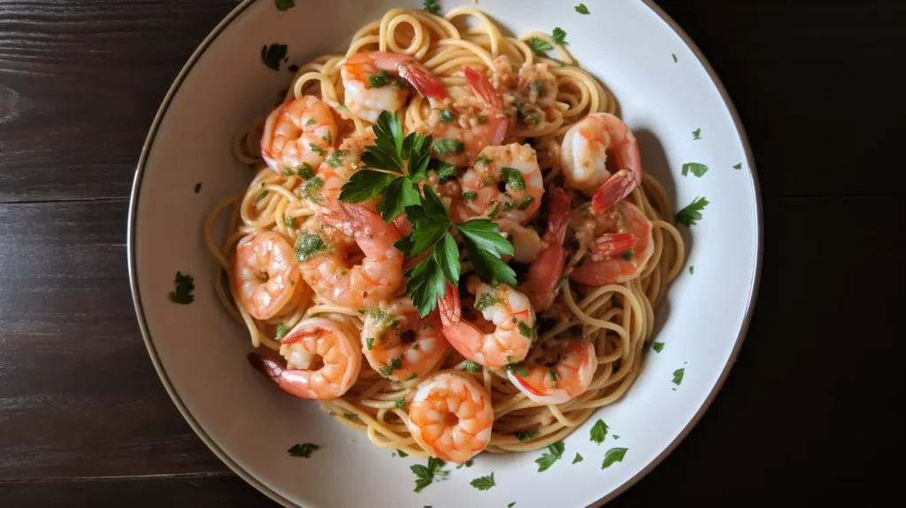 Argentinian red shrimp pasta