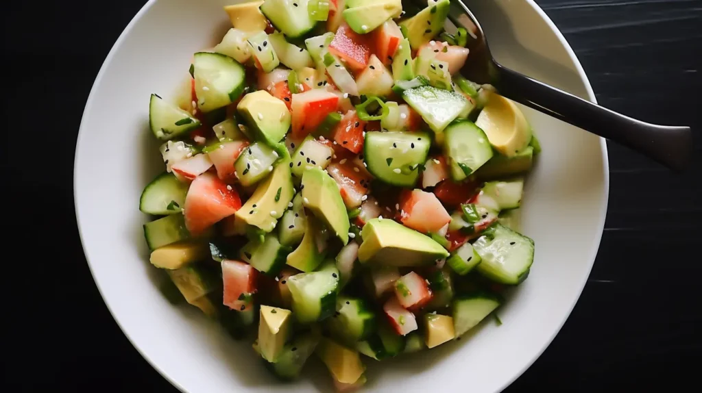 california roll cucumber salad