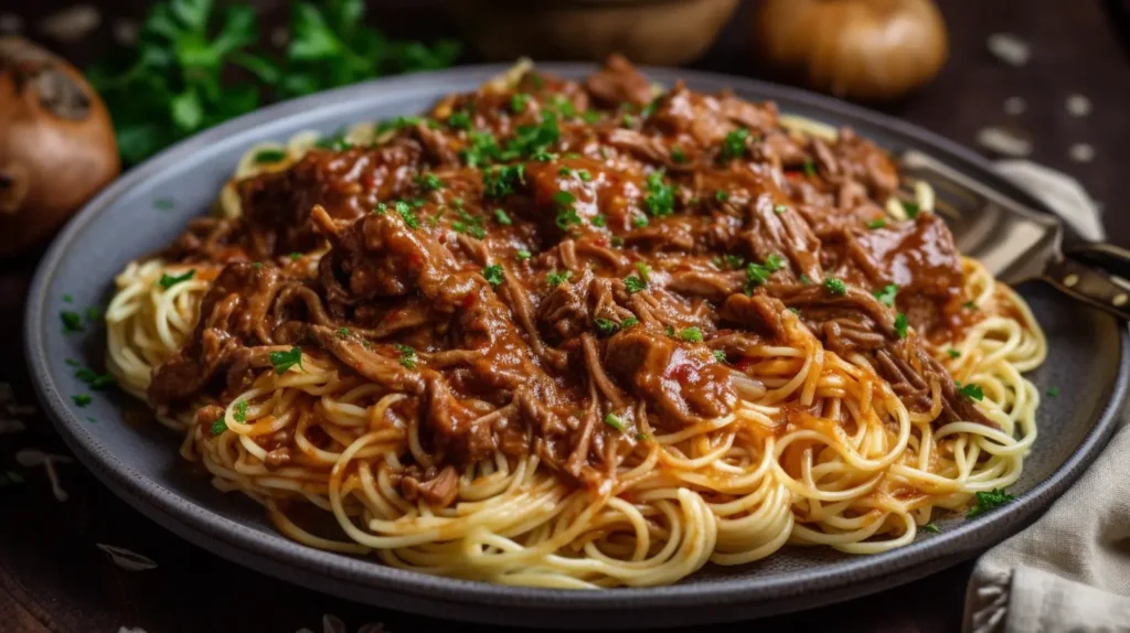 Slow Cooker Beef Pasta Recipe with Angel Hair