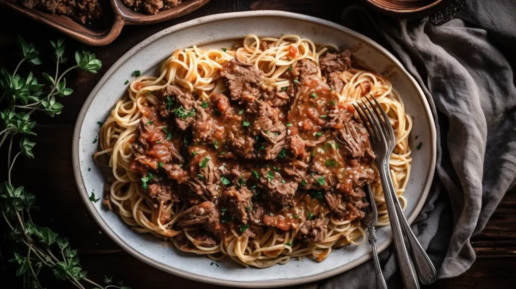 Slow Cooker Beef Pasta Recipe with Angel Hair
