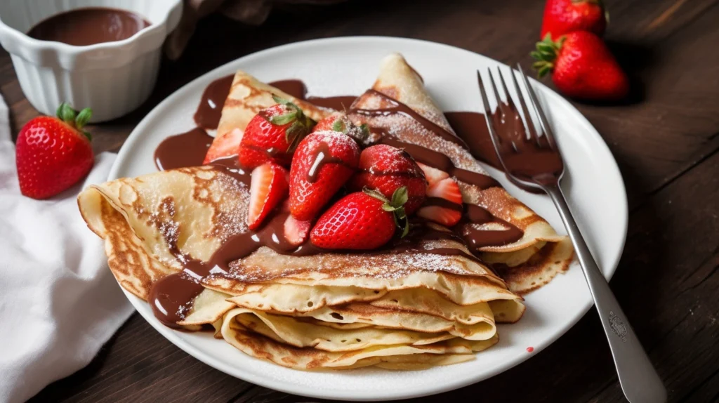 Nutella Crepes with Strawberries