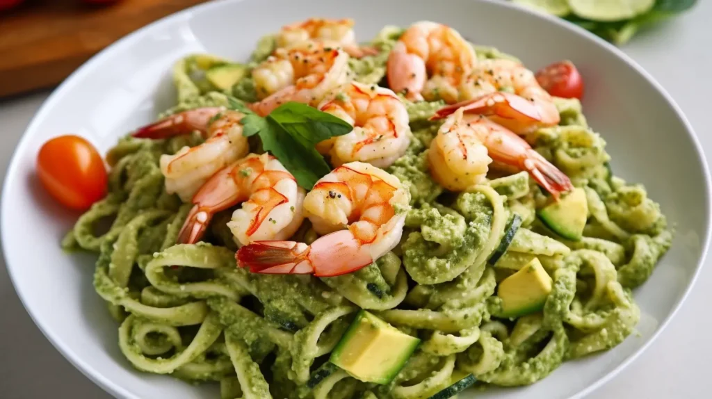 Pesto Langostino Zucchini and Pasta
