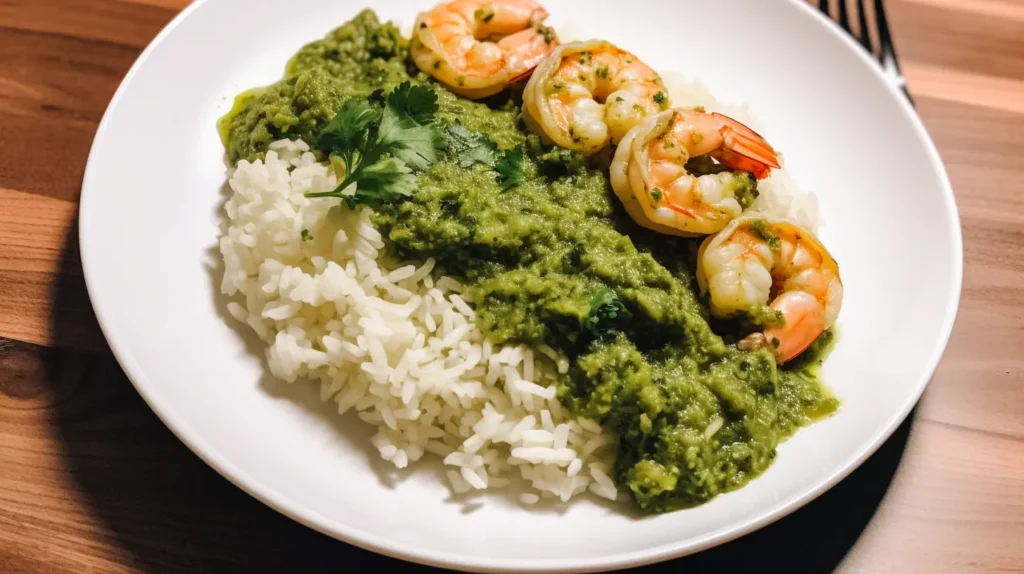 Salsa Verde Shrimp and Rice