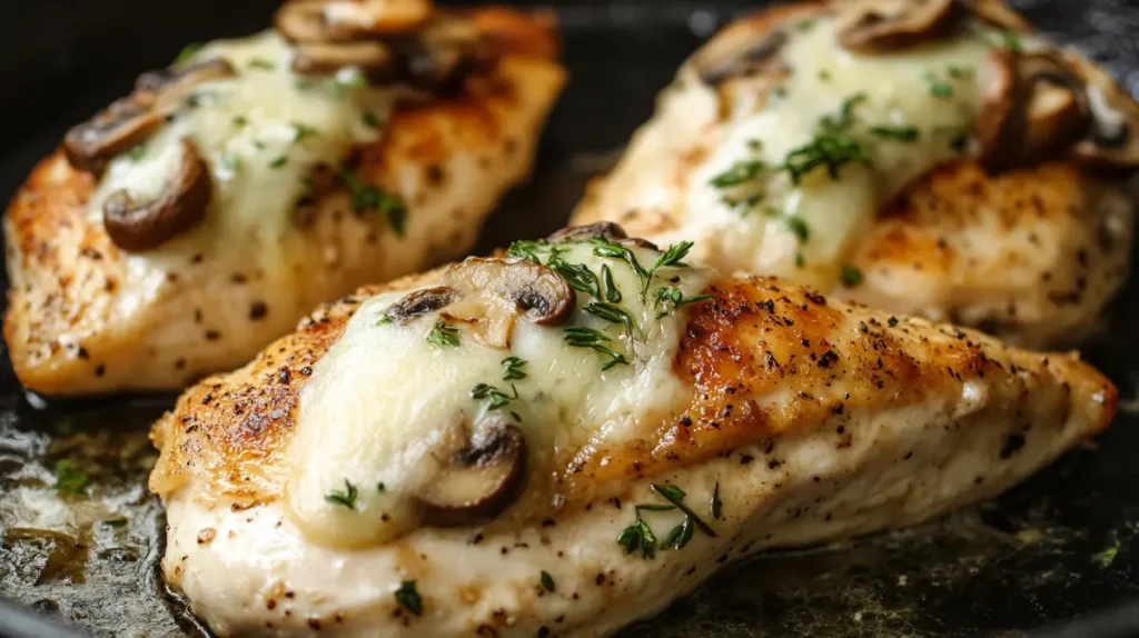 Mushroom and Swiss Cheese Stuffed Chicken
